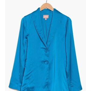 Show me your mumu felix blazer in satin blue size small